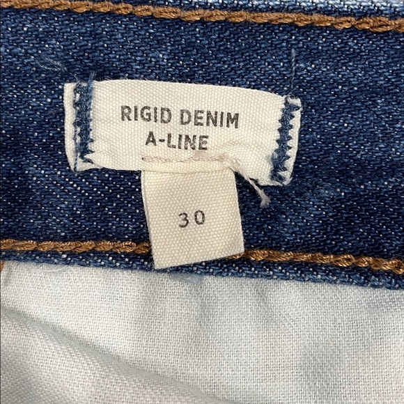 Madewell Classic Blue Rigid Denim A line Skirt - Picture 3 of 6